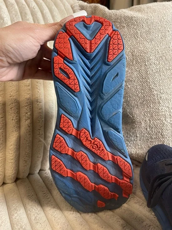 Hoka Men's Navy Running Shoes with Teal Logo and Light Blue Midsole Size 10.5 - Picture 8 of 10